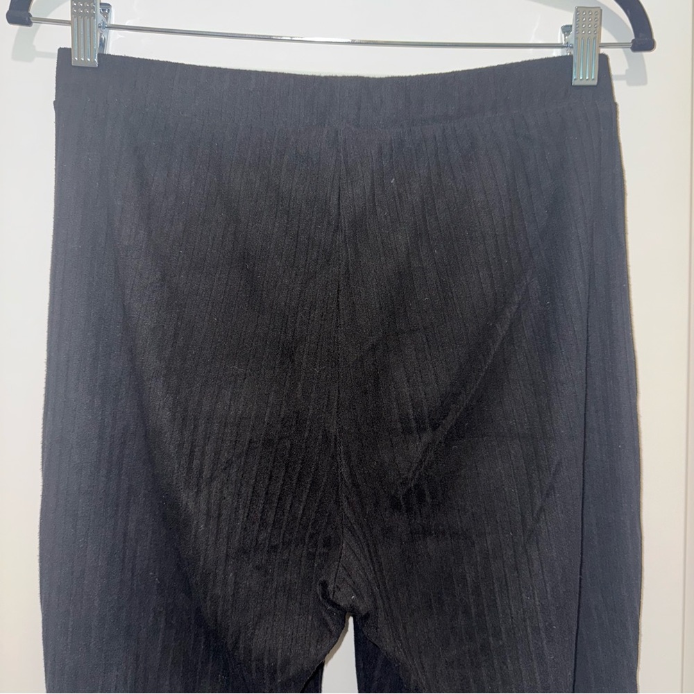 Forever 21 Black Velvet Ribbed Flare Pants - Picture 6 of 6
